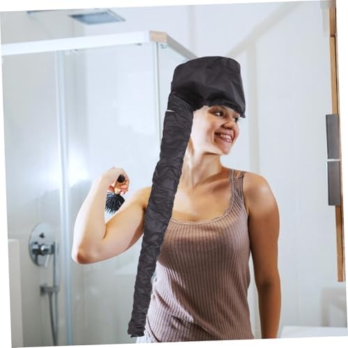 2pcs Portable Heated Hair Dryer Cap for Deep Conditioning Black - Image 4
