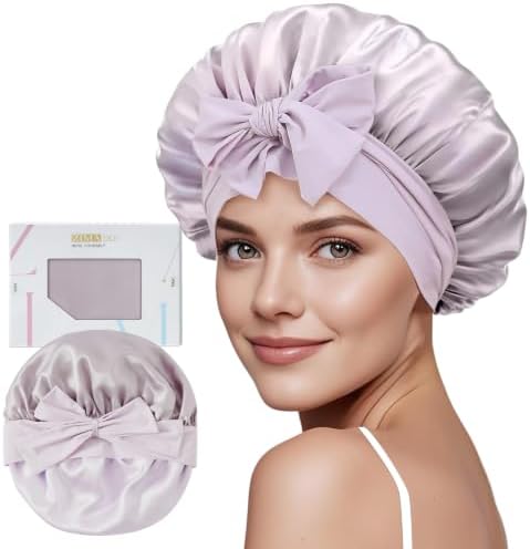 ZIMASILK 100% Mulberry Silk Bonnet for Sleeping Women Long Hair, Purple by ZIMASILK