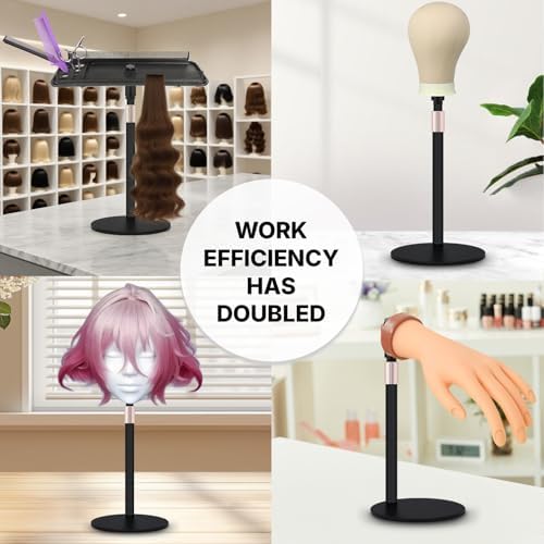 Hair Extension Holder Braiding Rack Stand - Adjustable Height Tripod Hair Organizer for Braiding Hair, Wigs, Extensions, Tinsel & Bangs | Portable Storage Display for Salon, Barber Shop & Home Use - Image 7