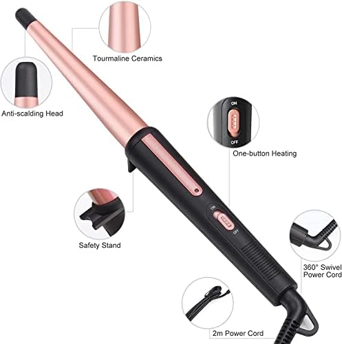 JAETON Hair Curling Iron Wand 0.5-1",210℃ for Classic Curls&Natural Waves - Image 2