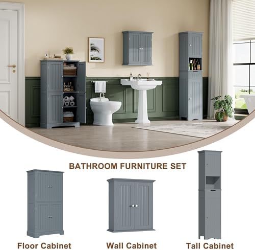 ChooChoo Bathroom Floor Cabinet with Adjustable Shelves - Image 5