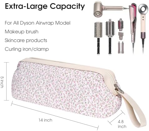 Hair Tools Travel Bag, Quilted Hair Tool Bag for Women, Portable Hair Dryer Organizer Case Compatible with Dyson Airwrap Styler - Image 2