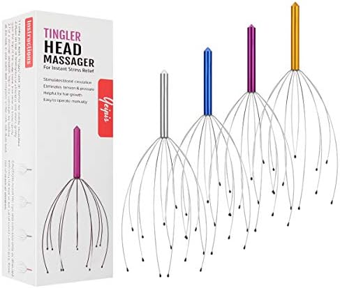 Yeipis 4 Pack Scalp Massagers, Handheld Head Massage Tingler, Scratcher for Deep Relaxation, Hair Stimulation and Stress Relief Christmas Gift by Yeipis