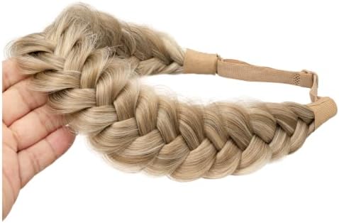 Synthetic Hair Braided Headband Classic Wide Strands Wedding Disorderly Fluffy Braids Wig Band Women Beauty Accessory - Image 3