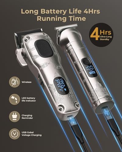 VGRPRO Hair Clippers for Men Professional, Cordless Clipper and Trimmer Set - Image 5