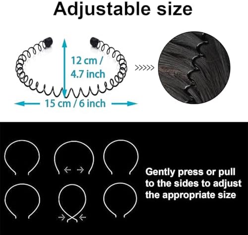 Metal Headband for Men, Spring Wave Hair Band, 3 Pcs - Image 2