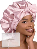 Tie Silk Bonnet Satin Curly Hair Wrap for Sleeping Women Anti Frizz by KAAHYNNO