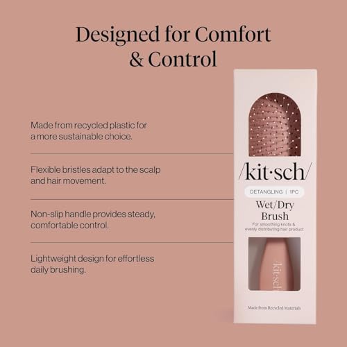 Kitsch Wet Dry Brush Detangler – Hair Brush for Women - Terracotta - Image 3