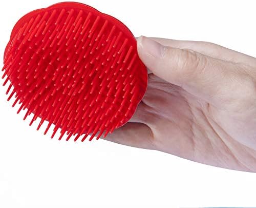 Hair Scalp Brush Dandruff Cleaning Brush Shower Scalp Shampoo Brush Scalp Massager Pack of 4 (Black and red) - Image 3