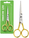 UM Supplies Hair Scissors | Premium Shears For Hair Cutting | Professional Barber Scissors with smooth Razor I Haircut Scissors For SalonIWomen Mens|kidsIPets (Silver) (SILVER-GOLD 4.5) by UMSupplies