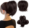 HOOJIH Ponytail Extension, Claw Clip in Straight Hair Bun Messy Bun 9 Inch Short Ponytail Extension with Bendable Metal Wire Hair Pieces for Women Fake Hair Bun DIY Styles - Dark Brown by HOOJIH