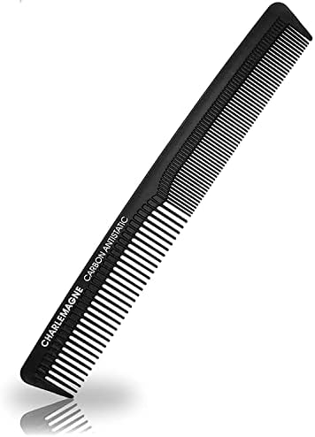 Charlemagne Fine Tooth Hair Comb for Men - 18 cm, Anti-Static Carbon by Charlemagne