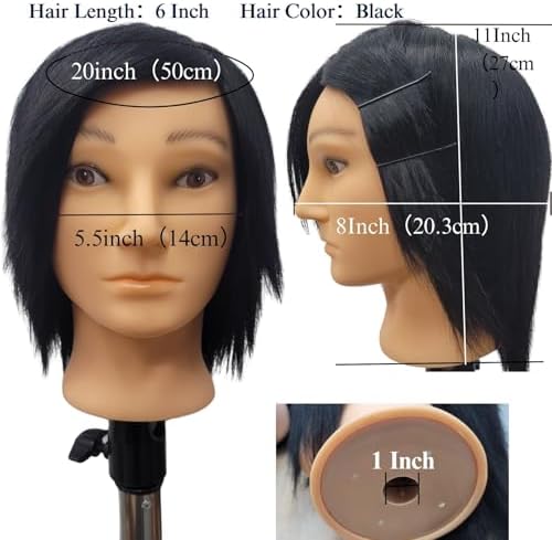 Barber Male Men Black Human Hair Mannequin Head - Image 3