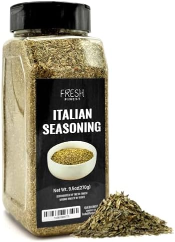 Fresh Finest Italian Seasoning 9.5oz - Authentic Mediterranean Blend, Perfect for Elevating Dishes, Securely Packaged by FreshFinest