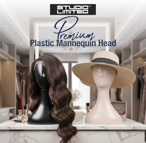 STUDIO LIMITED Plastic Mannequin Head Nude 16 Inch 3 Pack for Wig Display - Image 2