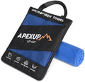 APEXUP Microfiber Travel Towel, Ultra Absorbent Quick Dry Towels, Lightweight Gym Sports Camping Towel for Workout, Yoga, Beach, Shower, Swimming (24"×12", Dark Blue) by APEXUP