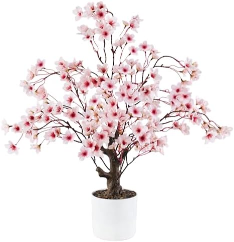 Caxchiling Artificial Cherry Blossom Tree 2FT, Faux Potted Tree Indoor by Caxchiling