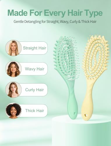 HIPPIH 2 Pack Hair Brush - Wet Dry Detangler Brush, Hair Brushes for Women - Image 7