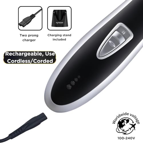 Supreme Trimmer T Shaper | Professional Barber Trimmer Hair Clippers for Men (90 Min Run Time) Cordless Hair Trimmer Zero Gapped Liner Beard Trimmer | ST5210 Silver - Image 4