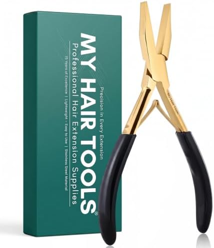 My Hair Tools Tape In Extension Pliers Smooth Jaw Sealing Tool, Gold by MyHairTools