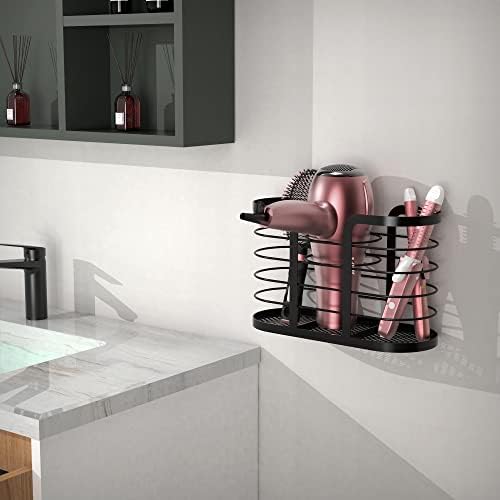 YIGII Hair Tool Organizer, Cabinet Door Storage Basket, Bathroom, Black - Image 5