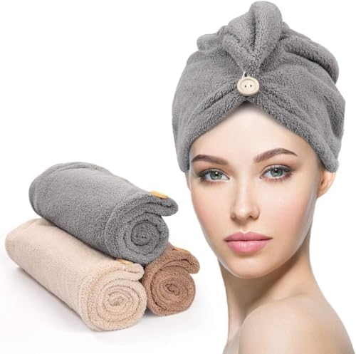 YFONG 3 Pack Microfiber Hair Towels Wrap for Women, Super Absorbent Drying by YFONG