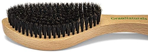 GranNaturals Medium Wave Brush & Smoothing Hair Brush - Curved Boar Bristle Hairbrush for 360 Waves & Slick Back Brush - Image 3