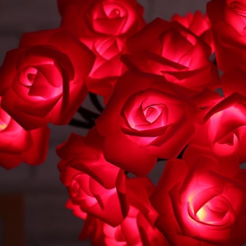 Drawelry Rose Flower Tree Lamp - LED Rose Tree Table Lamp USB/Battery Powered Artificial Bonsai Flower Night Light for Bedroom Living Room Party Wedding Valentines Mothers Day Decor (Red) - Image 4
