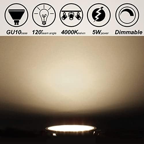 ALIDE Dimmable GU10 Led Bulbs Replace 50W Halogen,4000K Neutral White 6PCS - Image 2