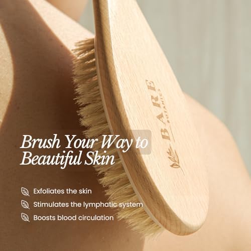 Bare Botanics 17" Extra Long Dry Body Brush - Medium Firmness Back Scrubber - Image 2