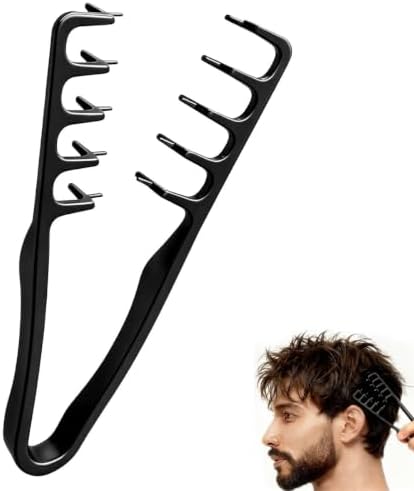 Texture Comb for Men & Women, Root-Lifting Hair Shaping Tool with Wide Spacing Teeth, Lightweight ABS Grip for Fringe Control and Natural Layer Definition (Black) by Unknown