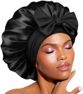 BONNET QUEEN Very Soft Satin Lined Bonnet,Anti-Frizzy Silk Like Bonnet for Sleeping for Curly Hair with Tie Band,Grey Rose Gold by BonnetQueen
