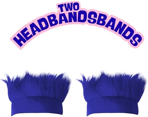 Beistle Blue Hairy Headbands – 2-Pack Fluffy Faux Hair Wig Costume Accessories, Sports Fan Headwear, Team Spirit Wear, Color-Themed Events, Pep Rally Outfits, Game Day Party Apparel, Adult Size - Image 5