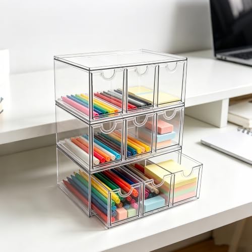 Prsildan Craft Art Supply Organizer Stackable Storage Drawer with 9 Drawers - Image 2