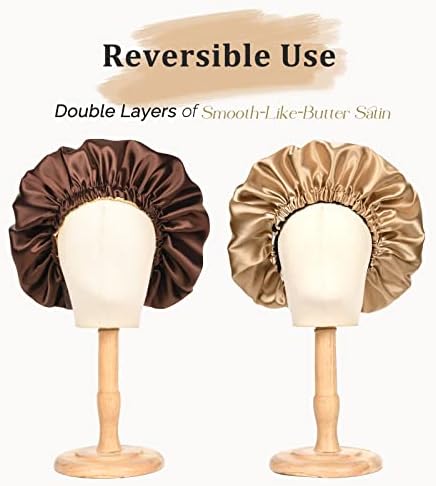 YANIBEST Adjustable Satin Bonnet to Reduce Frizz, Silk Feeling Hair Wrap - Image 3