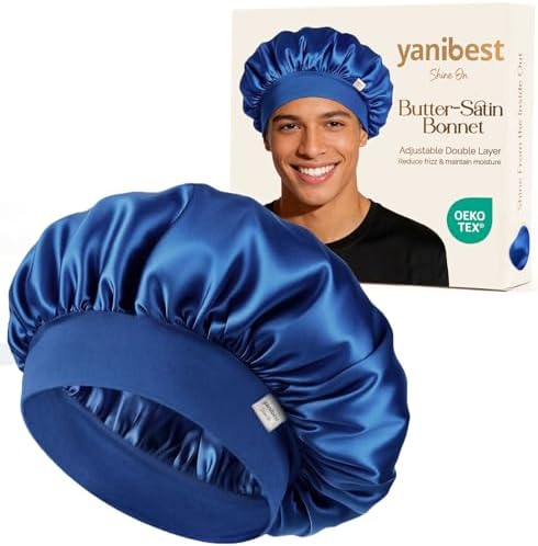 YANIBEST Small Satin Bonnet for Men, Hair Bonnet for Short Hair Waves by yanibest
