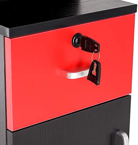 BarberPub Wall Mount Hair Styling Barber Station3036-1 (Red&Black) - Image 5