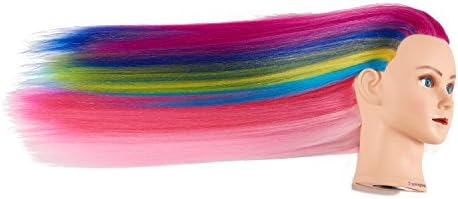 Mannequin Head 26-28" Synthetic Fiber Hair for Hairdresser - Image 6