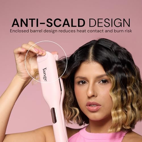 L'ANGE Hair SculptWaver Titanium Deep Wave | 1.3 Inch Hair Crimper for Effortless Beach Waves | 3 Barrel Hair Waver with Adjustable Heat | Dual Voltage & Smart Timer | Blush - Large - Image 5