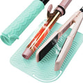 Heysam Silicone Heat Resistant Curling Iron Mat Flat Iron Travel Case, Pad for Hair Straightener and Curling Irons Hot Tools Mat, Heat Resistant for Counter, Sleeve Heat Resistant Pouch, Green by SaloGradeHairStylingTools