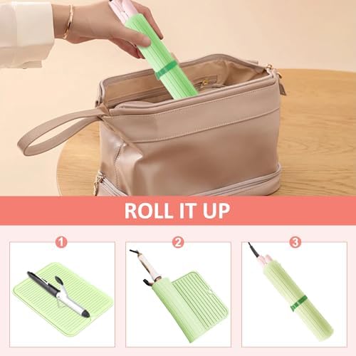 Large Heat Resistant Silicone Mat for Hair Styling Tools - Portable Cover for Curling Irons, Flat Irons and Hair Straighteners - Image 7