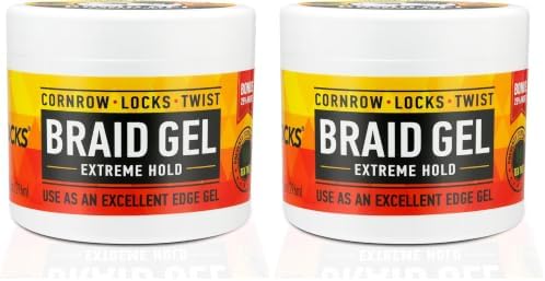 AllDay Locks Braid Gel Extreme Hold - Braiding Gel for_Cornrows, Locks, & Twisting, Moisturizing Edge Control for_Women and Men, Natural Formula_for Extreme Hold - 10 oz Jar (Pack of 2) by AllDayLOCKS