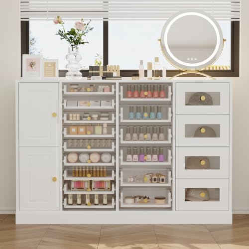 Nail Polish Storage Jewelry Display Cabinet with 19 Acrylic Drawers - Image 3