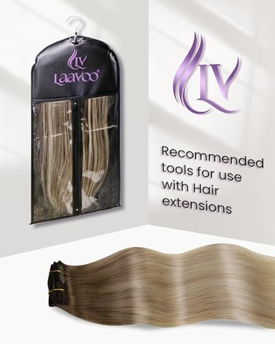LaaVoo Human Hair Clip Ins Blonde Extensions - Image 4