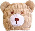 Microfiber Hair Towel Wrap for Kids, Brown Bear Toddler Quick Dry Cap by LCBD