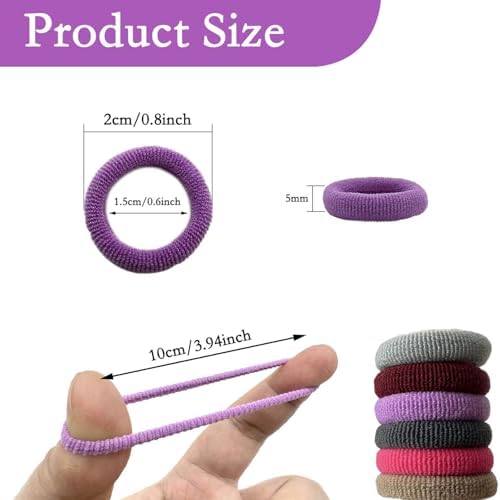 288 Pcs Toddler Hair Ties, Soft Seamless Cotton Baby Hair Ties, Multicolor Small Hair Bands for Little Girls and Kids, Elastic Hair Accessories Ponytail Holders (Retro Color) - Image 2