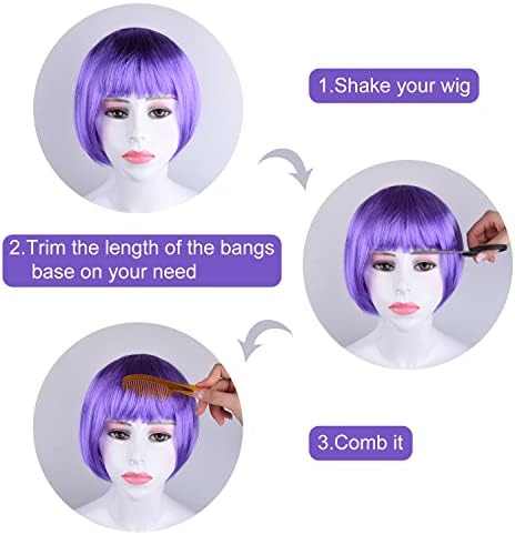 MIAHART Light Purple Short Bob Wig and Sunglass Set - Image 2