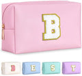 TOPEAST Birthday Gifts for Tween Girls Kids, Initial Makeup Bag Skincare Bag Toiletry Pouch (Pink B) by TOPEAST