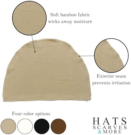 Hats Scarves & More Bamboo Wig & Hat Liner Chemo Hair Loss Moisture Wicking - Image 3
