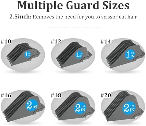 Clipper Guards for Wahl 10 12 14 16 18 20 Hair Clipper Guards 6pcs Extra Long Clipper Guard Attachments 2.5 Inch Clipper Guides Multiple Sizes Universal 2.5", 2.25", 2", 1.75", 1.5", 1.25" (Dark Gray) - Image 4